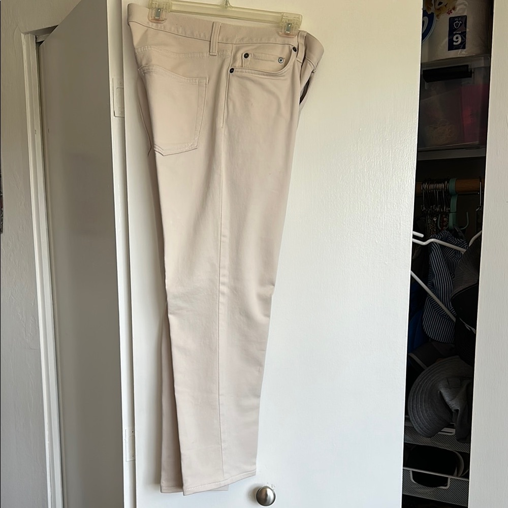 Banana Republic Traveler Slim Fit Pants in Light Beige